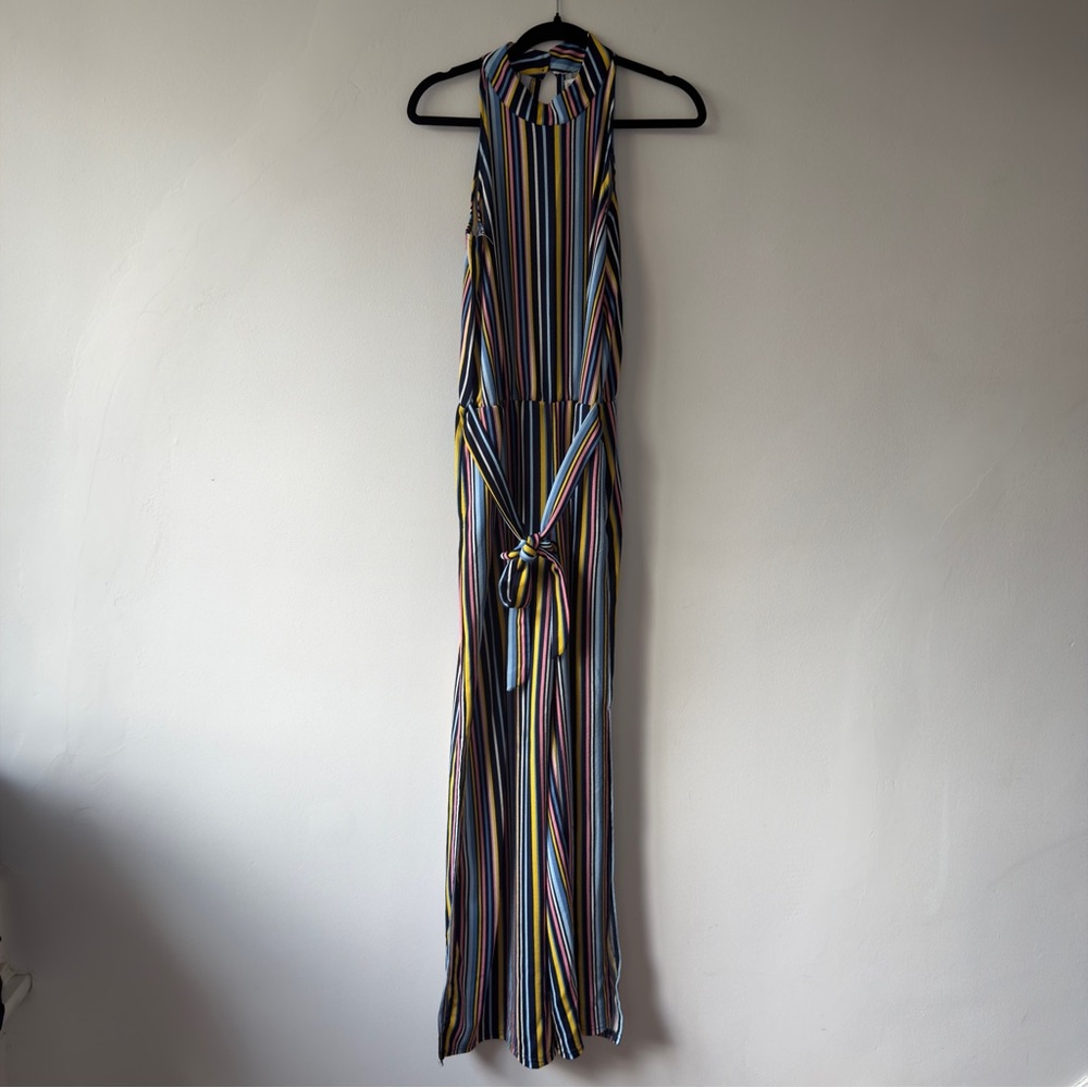 eye candy Multi-Color Striped Halter Jumpsuit‎